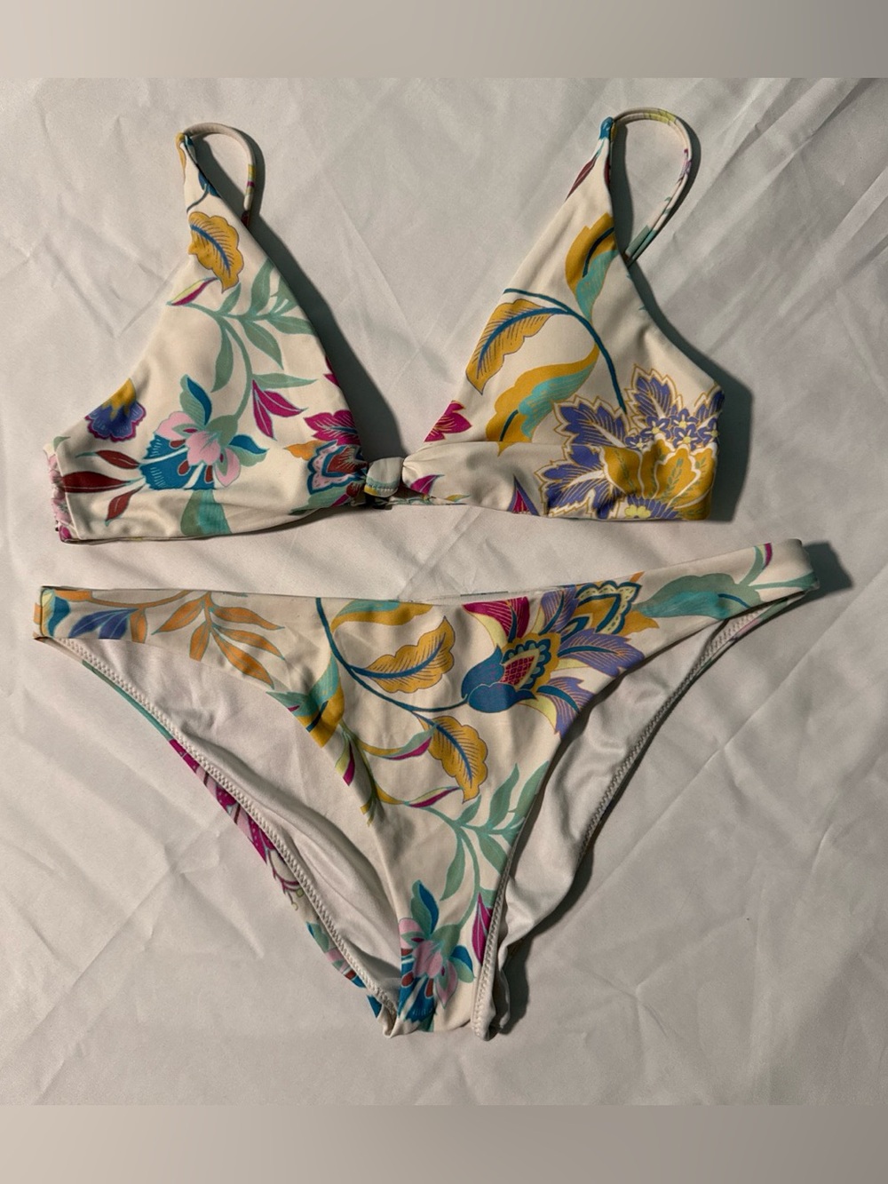 O'Neill Floral White Multicolor Triangle Bikini